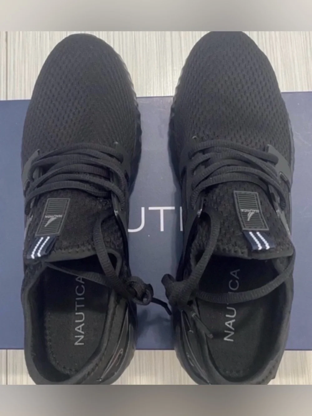 Nautica Mens Arano Black Mono Sneakers Size 10 NEW